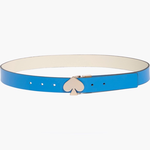 kate spade Accessories - Kate Spade Women’s Leather Reversible Spade Belt Vibrant Blue Gold Accent Size L